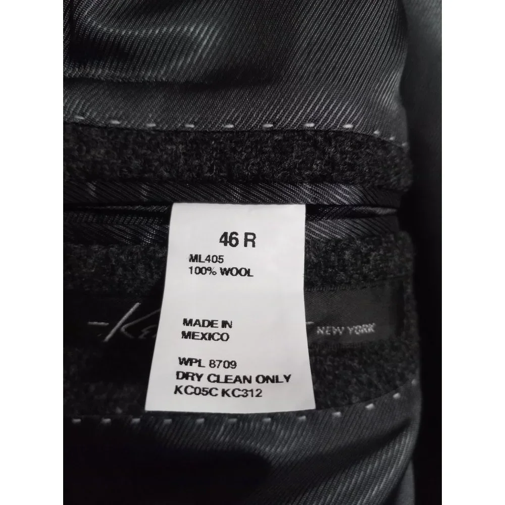 Kenneth Cole 46R Grey Wool Lined Casual Business Occasion Sport Jacket Blazer